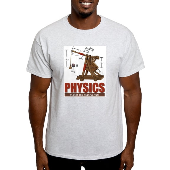 CafePress - Physics Trebuchet Catapult Ash Grey T Shirt - Light T-Shirt - CP