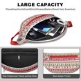 thumbnail image 4 of Fanny Pack White Christmas Folk Pattern Waist Pack Bag,Running Cross Bag,Waterproof Large Fanny Packs for Women Men for Travel Running Hiking Cycling, 4 of 6