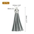 thumbnail image 2 of Uxcell 30Pack 2.2" Leather Tassels Keychain Charm with Silver Cap for DIY, Grey, 2 of 6
