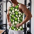 thumbnail image 5 of Zufioo Green Fruit Print Men's Vest, Sleeveless Quick-drying Muscle T-shirt, Suitable for Sports Fitness, Home Leisure Wear-Small, 5 of 7