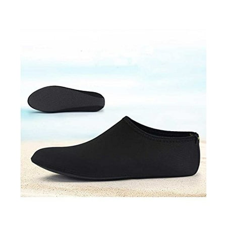 Barefoot Water Skin Shoes, Epicgadget(TM) Quick-Dry Flexible Water Skin Shoes Aqua Socks for Beach, Swim, Diving, Snorkeling, Running, Surfing and Yoga Exercise (Black, XXL. US 11 EUR