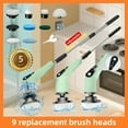 thumbnail image 5 of Electric Rotary Cleaning Brush with 5 Speed Settings, 9 Interchangeable Brush Heads, and 3 Extendable Handles for Bathroom, Kitchen, Tile, Floor, Carpet, and Household Surface Cleaning, 5 of 10