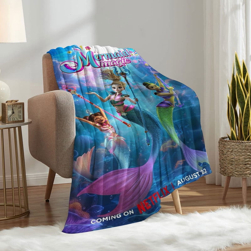 Mermaid Magic Throw Blanket Gifts for Fans Lover Girls Boys Women Present Hoodie Him Bed 30"x40"