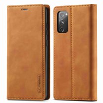 Galaxy S20 FE (2020) Case, Dteck Shockproof Wallet Flip Folio Wallet Case with Kickstand Card Slots Magnetic Closure, Brown