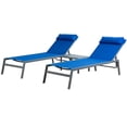 thumbnail image 6 of Kozyard Wilson Adjustable EDP Wrought Iron Chaise Lounge (2 Pack, Blue W/Table), 6 of 10