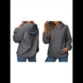 thumbnail image 3 of Sudadera con Capucha para Mujer, Sudadera de Larga, Holgada y con Bolsillos. Gris Oscuro XL, 3 of 6