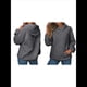 thumbnail image 3 of Sudadera con Capucha para Mujer, Sudadera de Larga, Holgada y con Bolsillos. Gris Oscuro L, 3 of 6