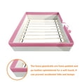 thumbnail image 5 of Bellemave Queen Size Floor Bed with Stairs and Fence Guardrails Floor Bed Frame with Bed Slats PU Leather Upholstered Daybed (Queen, Pink + White), 5 of 10