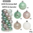 thumbnail image 4 of Steadline 30 Piece Christmas PE Painted Ball Ornaments - Colorful Holiday Tree Decorations Set with Barrel Storage - Festive Indoor Outdoor Hanging Decor, 4 of 6