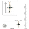 thumbnail image 2 of Dazzlingrock Collection Round Blue Diamond Religious Cross Slider Pendant for Women with 18 Inch Silver Chain (0.10 ctw, Color Blue, Clarity I2-I3) in 18K Rose Gold, 2 of 3