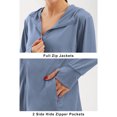 thumbnail image 6 of Sun Protection Hoodie for Womens Summer Front Zipper UPF 50+ Long Sleeve UV Spf Tee Shirts with Pockets Rash Guard Sun-Protective Clothing Quick Dry Athletic Stretch Shirts with Thumb Holes, 6 of 6