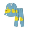 thumbnail image 1 of Balery Cute Ducky Pijama para Hombre de Dos Piezas con Manga Larga, Conjunto de Dormir y Descanso Suave con Bolsillos-Small, 1 of 7