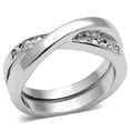 thumbnail image 1 of Alamode 3W287-5 Women Rhodium Brass Ring with AAA Grade CZ in Clear - Size 5, 1 of 1