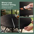 thumbnail image 3 of Round Outdoor Tablecloth with Umbrella Hole and Zipper, Brown Black Ombre Fitted Table Cover with Elastic Edge for 31-35 Inch, Modern Gradient Abstract Art Waterproof Patio Tablecoths for Picnic, 3 of 9