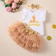 thumbnail image 4 of Tiijoy Baby Girls 1St Birthday Outfits Flutter Sleeve Romper Tutu Skirt Headband 3Pcs Set, 4 of 4