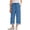 Light Blue, variant on Girls High Waist Like Striped Culottes Casual Summer Pants with and Pockets Comfortable Straight Leg Cropped Wide Leg Trousers for Kids Cropped Leggings Girls 5-6 Years