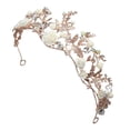 thumbnail image 1 of Miangastore Wedding Crown Bride Hair Decor Golden Rhinestone Handmade Crown 1Pack 6.3x5.5in, 1 of 8