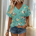 thumbnail image 4 of Blczomt V Neck T Shirts for Women Cute Casual Green T Shirts Graphic 2026 Lightweight Womens T Shirts,L, 4 of 6
