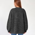 thumbnail image 4 of Stichou Cardigan Sweaters for Women Oversized Open Front Chunky Knit Cardigans Lightweight Lantern Long Sleeve Fall Sweater Dark Gray 2XL, 4 of 4