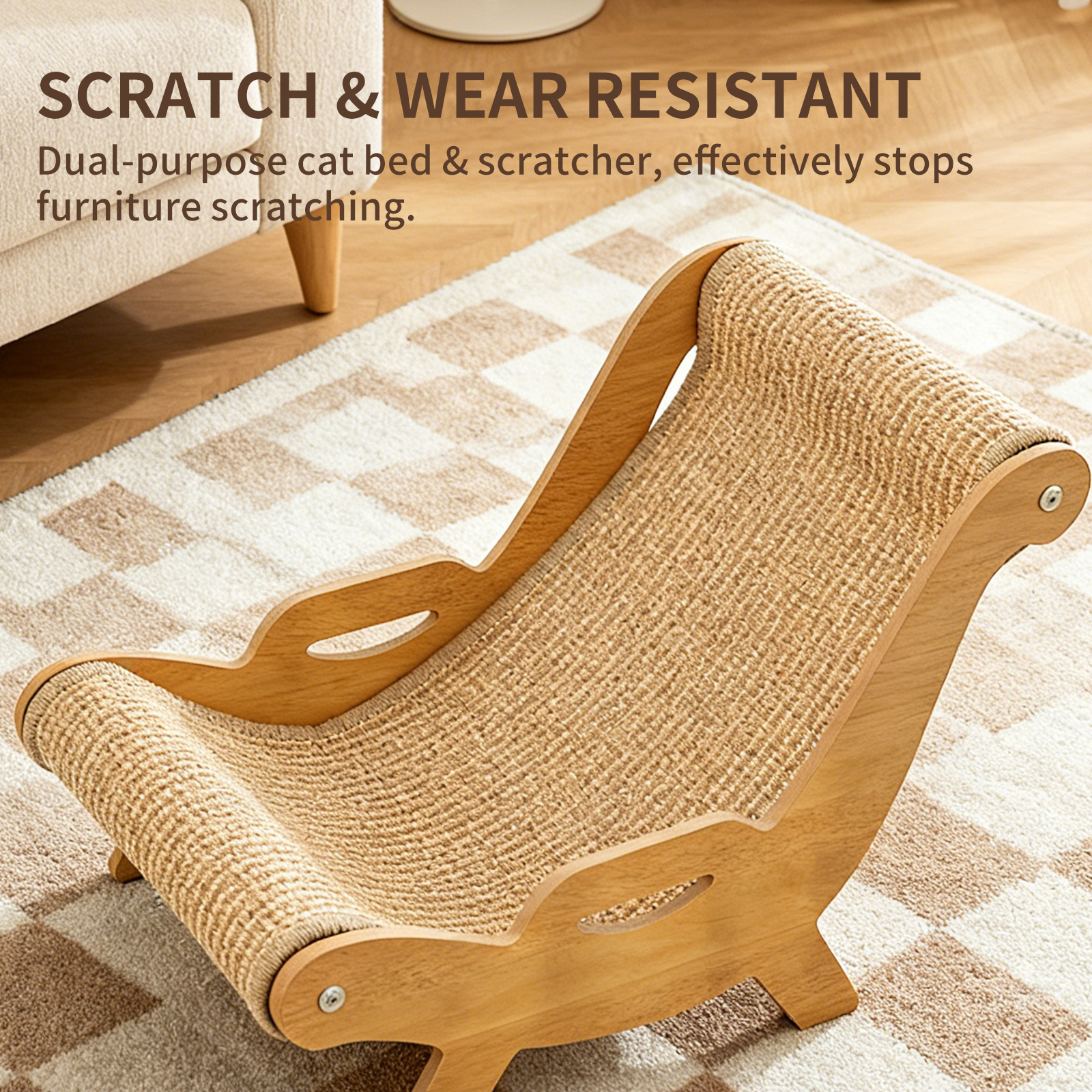 AsterOutdoor 2-in-1 Cat Scratcher Lounge Hammock Bed photo 4
