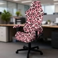 thumbnail image 5 of Whosucclay Pink Leopard Print Gaming Chair Cover,Removable Office Chair Cover with Zipper,Stretch Anti-dust Universal Rotating,Washable High Back Computer Seat Protector for Pets, 5 of 8