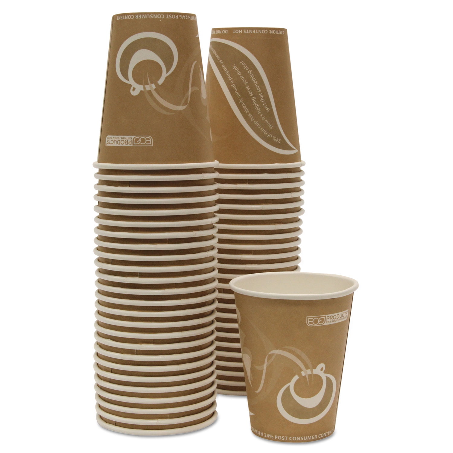 EcoProducts, ECOEPBRHC8EWPK, Recycled Hot Cups, 50 / Pack, Multi, 8 fl