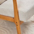 thumbnail image 6 of IVV Corduroy Accent Chair with Pillow, Rubber Wood Frame, Mid-Century Modern Comfy Upholstered Reading Armchair for Bedroom, Reading Nook, Apartment, 350lbs Weight Capacity, Beige, 6 of 10