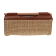thumbnail image 1 of Porta pañuelos: Funda rectangular tejida marrón - Servilletero rústico de estilo rústico - Organizador de pañuelos de mimbre tejido a mano para sala de estar o baño, 1 of 6