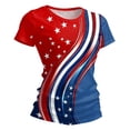 thumbnail image 2 of KDDYLITQ Womens Independence Day Freedom Shirts Patriotic National Flag Print Short Sleeve Tops American Birthday 250th Birthday Causal Blouses Usa Flag Cute Crew Neck T-Shirts Red M, 2 of 8