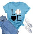 thumbnail image 4 of KALE Baseball Shirt for Women Print Loose T Short Sleeve Top Short Sleeve Blouses Sky Blue, 4 of 4