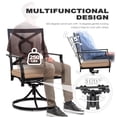 thumbnail image 5 of Nuu Garden Patio Swivel Chairs Set of 2,Outdoor Patio Dining Chairs Metal Swivel Chairs with Cushionsr for Patio, Garden, Backyard and Balcony,Black&Beige, 5 of 10