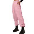 thumbnail image 2 of Innerwin Jogger Pants With Pockets Women Trousers Sports Solid Color Lounge Sweatpants Pink M, 2 of 4