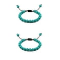thumbnail image 1 of relayinert Unisex Beads Bracelet Gift Idea Natural Gemstones Stackable Collection Black+green 2Set, 1 of 6