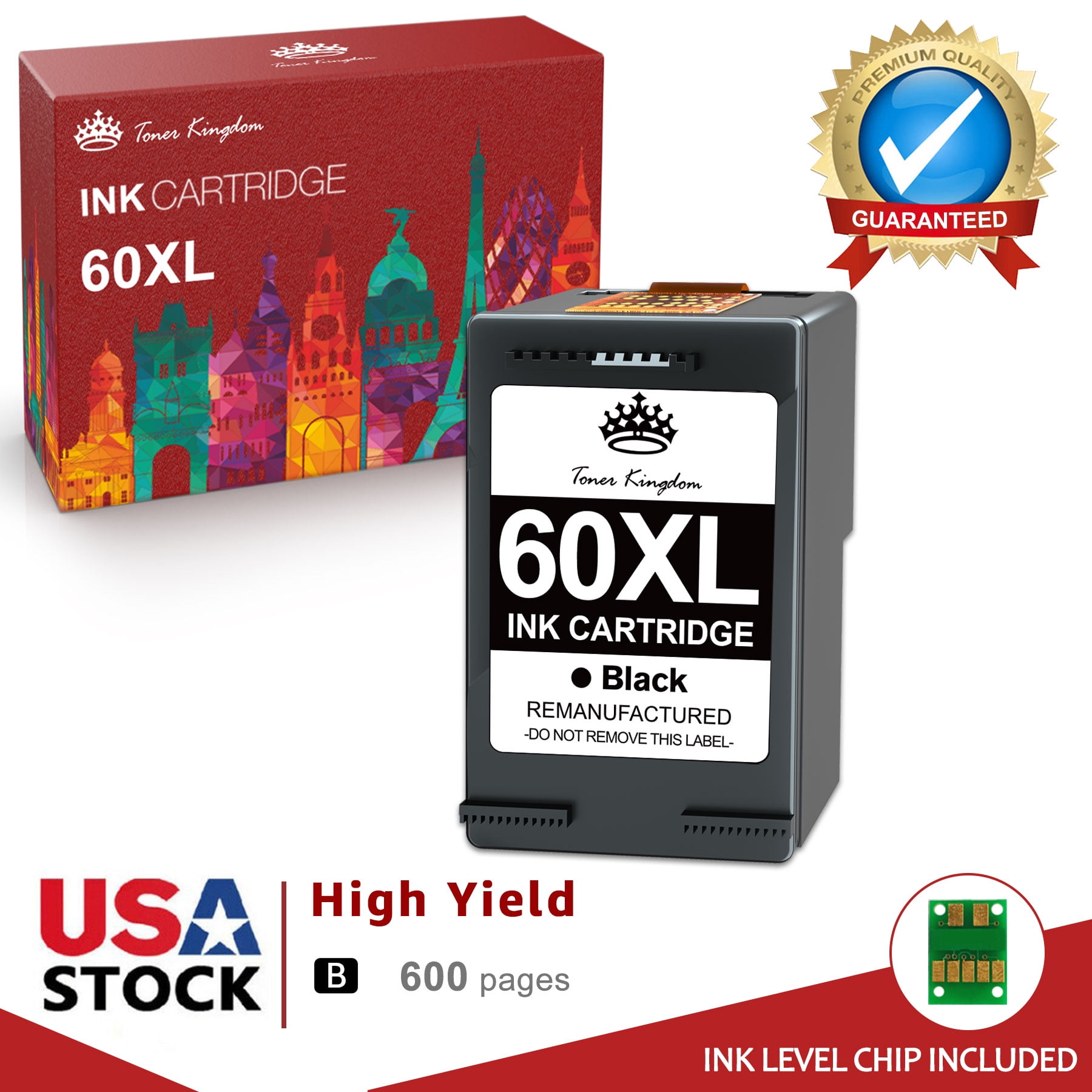 Abe Kemiker bekymre High Yield 60XL Color Ink Cartridge Replacement for HP 60 Color Ink Used in  PhotoSmart C4780 C4795 C4680 C4650 D110 D110a DeskJet F4480 F4280 F4580  D2530 D2545 D2680 Envy 100 (1 Pack) - Walmart.com