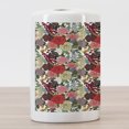 thumbnail image 3 of Floral Ceramic Toothbrush Holder, Hand Drawn Foxglove Hydrangea Primrose and Hyacinth Summer Foliage Romantic Design, Decorative Versatile Countertop for Bathroom, 4.5" X 2.7", Multicolor, 3 of 4