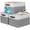 Gray / Off-White, variant on Extra Large Fabric Storage Baskets for Shelves 3 Pack, 16x13in Closet Storage Bins for Shelves, Canvas Baskets for Organizing, Linen Closet Organizers, Cloth Basket, Beige/Off-White
