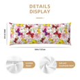 thumbnail image 3 of Bingfone Body Pillow Cover Long Pillow Case With Zipper Decorative Bedding Pillowcase 20"X54" Soft Cushion Pillow Case For Bedroom-Butterflies And Vintage, 3 of 8