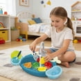 thumbnail image 4 of Animal Theme Play Sink Kitchen Playset With Running Water Rotating Faucet Play Food & Utensils(Blue-40Cm), 4 of 7