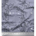 thumbnail image 1 of Soimoi Grey Georgette Viscose Fabric Dot & Wreath Hand Drawn Print Sewing Fabric Yard 42 Inch Wide, 1 of 1
