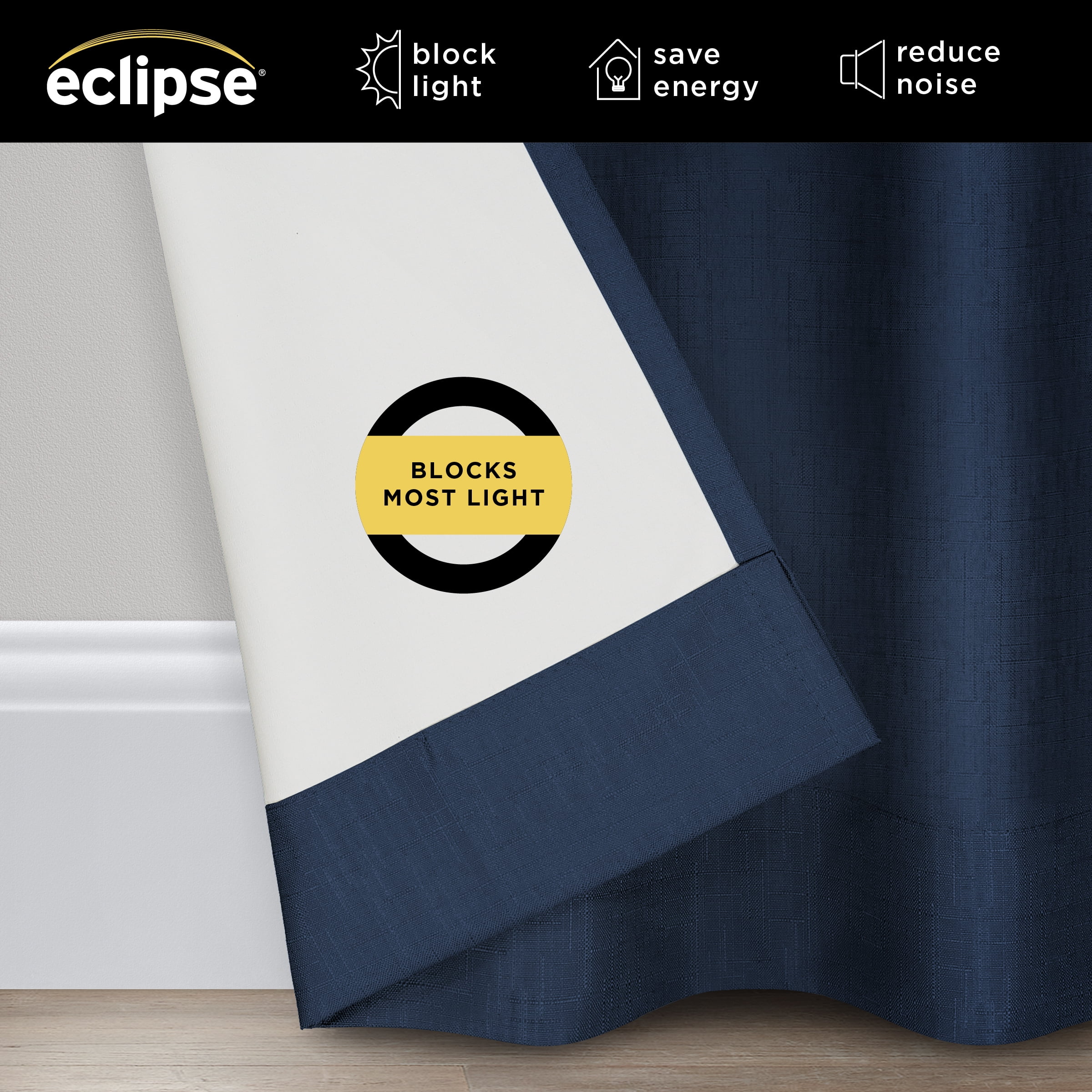 Eclipse Kendall Kids Thermaback Blackout 42 x 63 Curtain Panel in Denim