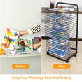 thumbnail image 2 of 16/25 Shelfs Mobile Art Drying Rack for Classrooms & Art Studios, Canvas/ Paint Drying Rack, Wall Mountable Art Storage Rack with Wheels, Black/Blue, 2 of 8