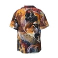 thumbnail image 4 of Balery Abstract Lion Painting Men's Casual Button Down Shirt Short Sleeve Textured Summer Cuban Beach Shirts-X-Large, 4 of 7