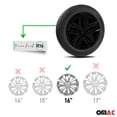 thumbnail image 5 of OMAC 16" Wheel Rim Cover Guard Tire Hub Caps Durable Snap On ABS Accessories Black 4x, 5 of 10