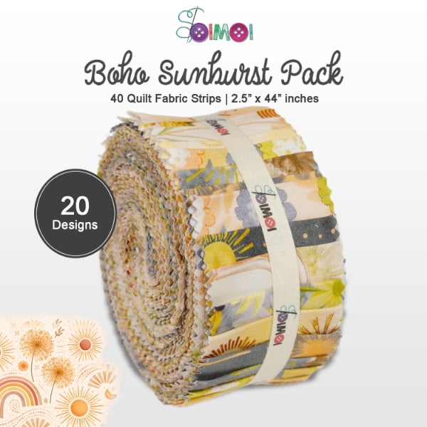 Soimoi Jelly Roll Fabric Strips for Quilting, Precut Fabric for DIY, 40 Strip Assorted Bundle, Jelly Roll For Scrapbooking, Perfect Quilting Fabric for Sewing, Craft, Home Decor