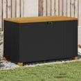 thumbnail image 1 of vidaXL Garden Storage Box Black 110x55x63 cm Poly Rattan Acacia Wood, 1 of 5