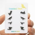 thumbnail image 4 of lanema 4 Pairs Dinosaur Studs Earrings Creative Ear Accessory Animal Ear Studs Suitable for Teens and Youthful Fashion Lovers, 4 of 17