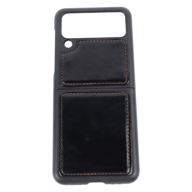 Phone Case Crazy Horse Pattern Protective Cover for Samsung Galaxy Z Flip Cell Phone Black for Galaxy Z Flip 4