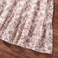 thumbnail image 5 of Mercatoo Kid Girls Flower Print A-Line Dresses Bubble Sleeves Square Neck 𝐒mocked Dress Summer Casual Princess Dress, 5 of 5