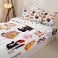 thumbnail image 3 of jejeloiu Kawaii Cartoon Cat Zipper Twin Comforter Sets with Fitted Sheet and 2 Pillowcases Kids,3D Cute Kitten Pattern Zipper Bedding Set For Girls,Reversible,4-Piece, 3 of 7