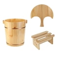 thumbnail image 1 of Bañera de remojo para pies, pedicura, baño de pies, hecho a mano, barril de madera, baño de pies con taburete estilo B, 1 of 9
